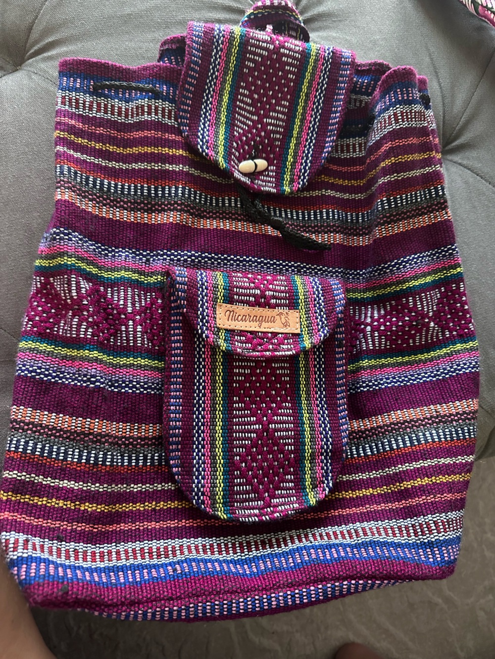 Nicaragua Handmade cloth cotton backpack